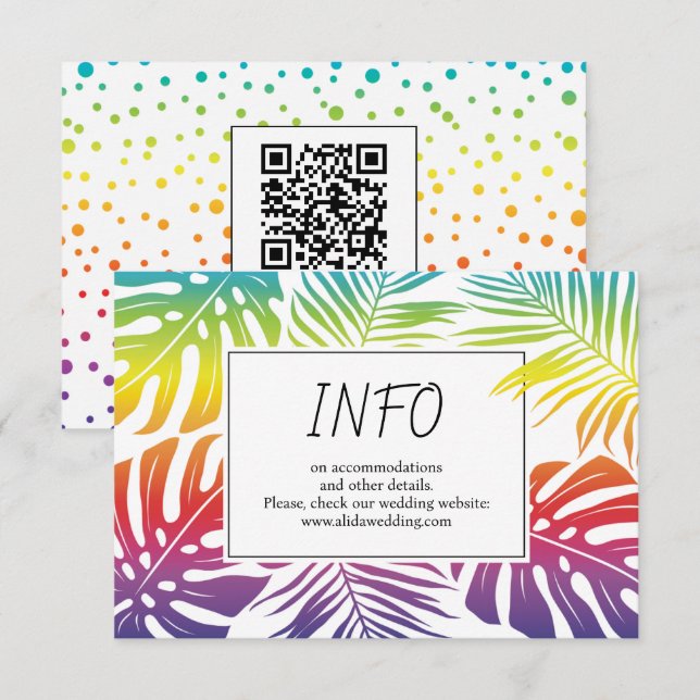 Carte D'accompagnement Gay, lesbienne feuille confetti mariage (Devant / Derrière)