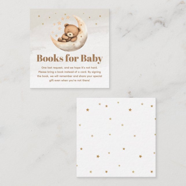 Carte D'accompagnement Genre Neutre Brown Teddy Bear Livres pour bébé (Devant / Derrière)