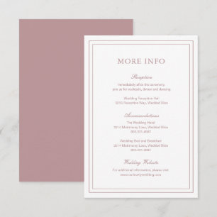 Carte D'accompagnement Gertrude Dusty Rose Classique Mariage élégant