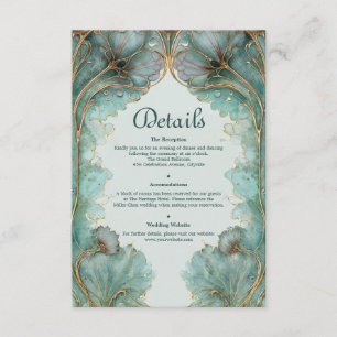 Carte D'accompagnement Gilded Lilypad Art Nouveau Salle de Mariage Sarcel