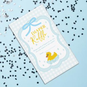 Carte D'accompagnement Gingham à gouttes d'eau Baby Shower Tombola de Cou
