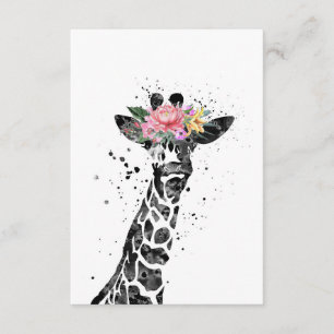 Carte D'accompagnement Giraffe Amoureux Giraffe Et Fleur
