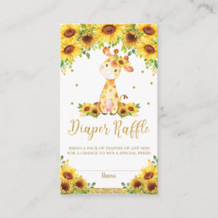 Carte D'accompagnement Giraffe Baby shower de tournesol Déchets Raffle