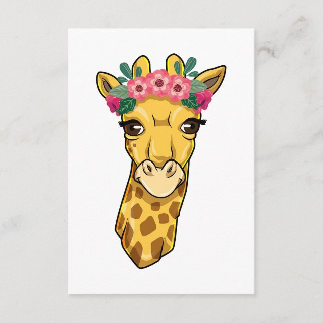 Carte D'accompagnement Giraffe Lover Giraffe Fleur Wreath (Devant)