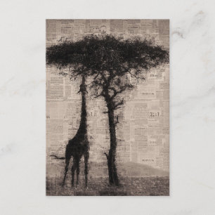 Carte D'accompagnement Giraffe Lover Giraffe Newspaper Art