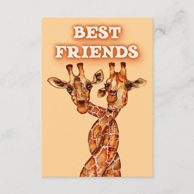 Carte D'accompagnement Giraffe Lover Giraffes Afrique Meilleurs amis (Devant)