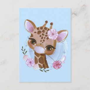Carte D'accompagnement Giraffe Lover mignonne Baby Giraffe à la Fleur