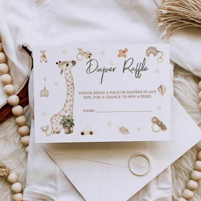 Carte D'accompagnement Giraffe Nourriture Boho Baby shower Déchets Raffe (Créateur téléchargé)