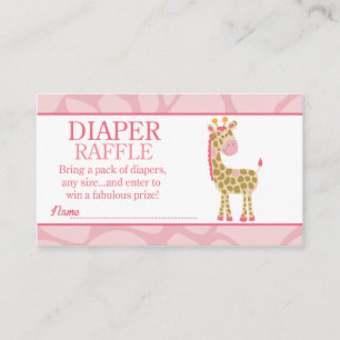 Carte D'accompagnement Giraffe rose Jungle Jill Baby shower Déchets Raffl