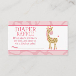 Carte D'accompagnement Giraffe rose Jungle Jill Baby shower Déchets Raffl