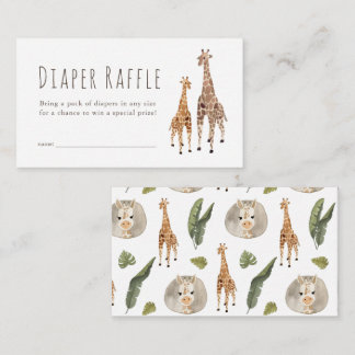 Carte D'accompagnement Giraffe Safari Baby shower Déchets Raffle Ticket