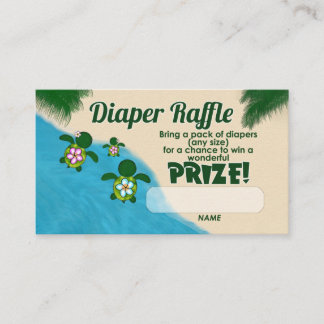 Carte D'accompagnement Girl Sea Turtle Honu Family Diaper Tickets