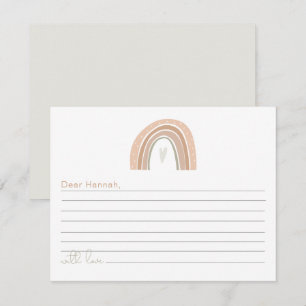 Carte D'accompagnement GITA Boho Pastel Arc-en-ciel 1er anniversaire heur