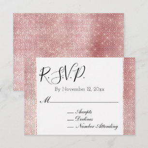 Carte D'accompagnement Glam Blush rose blanc brillant RSVP