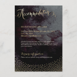Carte D'accompagnement Glam en or noir parties scintillant de calligraphi