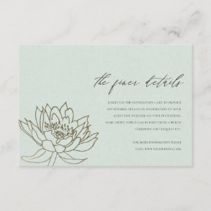 CARTE D'ACCOMPAGNEMENT GLAMOROUS PALE BLEU SILVER INFORMATIONS LOTUS