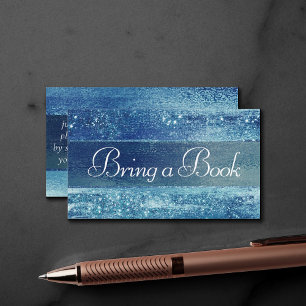 Carte D'accompagnement Glitzy Foil Livres Iridescente bleu glace pour b
