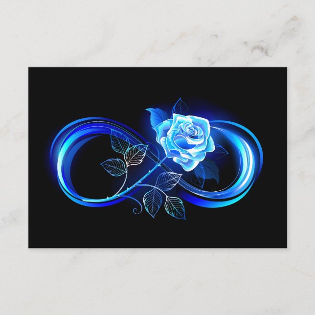 Carte D'accompagnement Glowing infinity with blue rose (Devant)