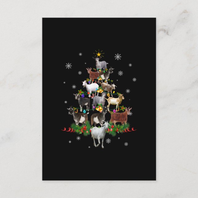Carte D'accompagnement Goat Christmas Tree Snow Goat Xmas (Devant)