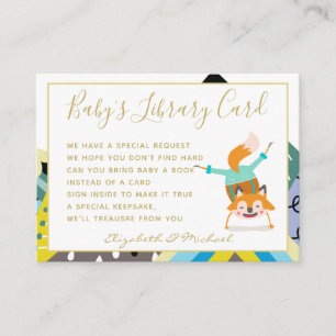 Carte D'accompagnement Gold Baby Library Demande de livre Mountain Fox Fu
