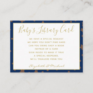 Carte D'accompagnement Gold Baby Library Demande de livre Twinkle Star Bl