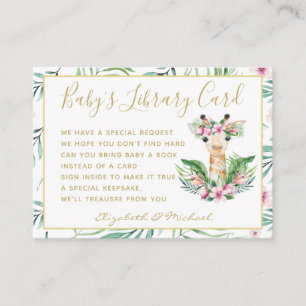 Carte D'accompagnement Gold Baby Library Demande de réservation Giraffe B
