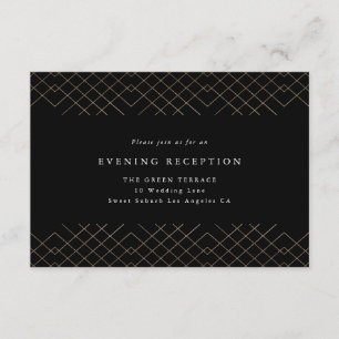 Carte D'accompagnement Gold Black Elegance Diamond Geo Deco Mariage