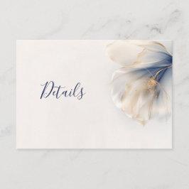 Carte D'accompagnement Gold Blue Smoky Dreamy Flower Wedding