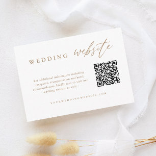 Carte D'accompagnement Gold Calligraphy Mariage QR Code Mariage site Web