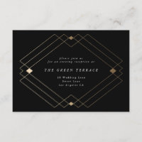 Gold Diamond noir Géométrique Mariage Gatsby