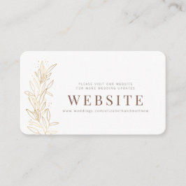 Carte D'accompagnement Gold Foliage Moderne + site Mariage minimaliste