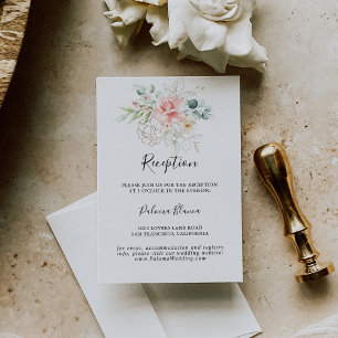 Carte D'accompagnement Gold Green Foliage Floral Mariage Réception