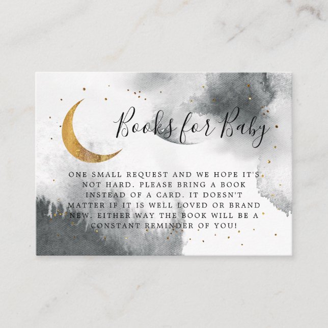 Carte D'accompagnement Gold gris sur la lune demande de réservation (Devant)
