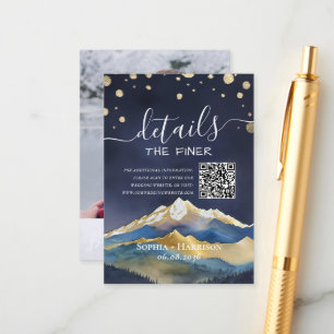 Carte D'accompagnement Gold Mountains Détails du Mariage Informations Cod