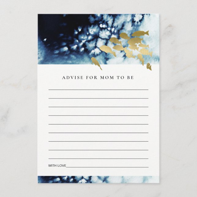 CARTE D'ACCOMPAGNEMENT GOLD NAVY SOUS L'EAU BABY SHOWER DE CONSEIL SUR LE (Devant)