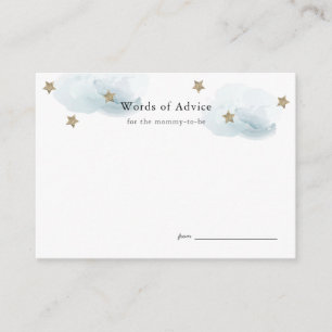 Carte D'accompagnement Gold Stars & Clouds Baby showers