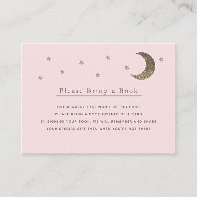 Carte D'accompagnement Gold Stars & Moon Rose S'il vous plaît apporter un (Devant)
