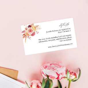 Carte D'accompagnement Golden Burgundy & Blush Pink Détails floraux 2