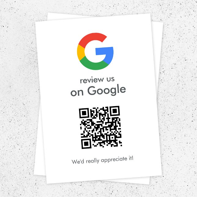 Carte D'accompagnement Google Avis | Business Review Link QR Code (Gain Google reviews & grow your business with these editable rating request enclosure cards.)