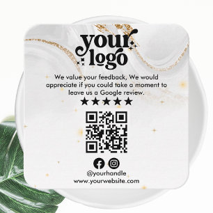 Carte D'accompagnement Google Reviews QR Code Modern Logo Business Review
