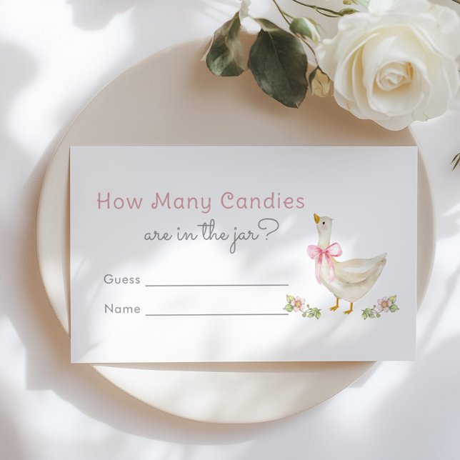 Carte D'accompagnement Goose Combien de bonbons jeu rose (Créateur téléchargé)
