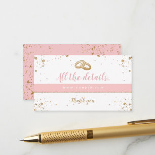 Carte D'accompagnement Gorgeous - Gold Pink COLLECTION A Tous les détails