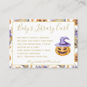 Carte D'accompagnement Goth Baby Library Demande de livre Citrouilles Hal
