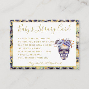Carte D'accompagnement Goth Baby Library Demande de livre Skuls Halloween