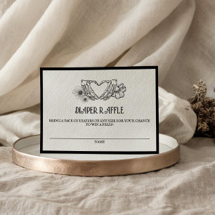 Carte D'accompagnement Goth Diaper Baby shower de  Crâne et fleurs