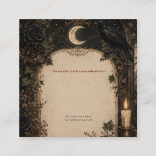 Carte D'accompagnement Gothique Halloween Roses et Lierre de Bourgogne du