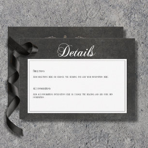 Carte D'accompagnement Gothique Noir & Blanc Skuls & Détails Coeur