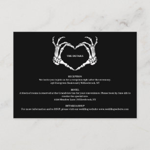 Carte D'accompagnement Gothique Romantique Squelette main Halloween Maria