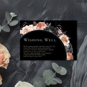 Carte D'accompagnement Gothique Vintage Noir Blush Mariage Wishing well