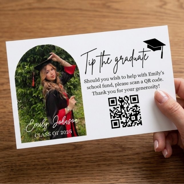 Carte D'accompagnement Graduation Tip Card QR Code Money Gift (Créateur téléchargé)
